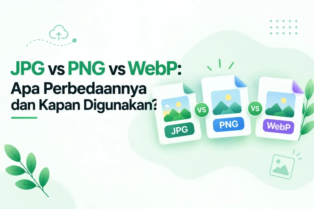 JPG vs. PNG vs. WebP perbandingan format gambar JPG, PNG, dan WebP serta penggunaannya.