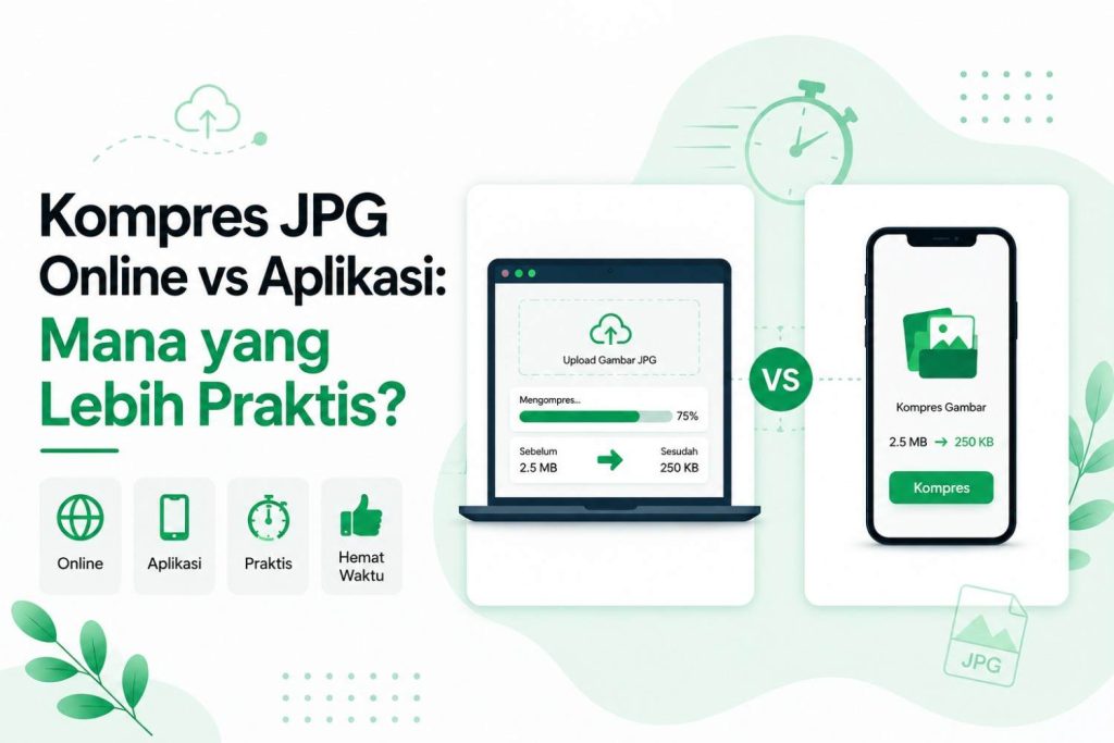 Kompres JPG online vs aplikasi untuk mengecilkan ukuran gambar